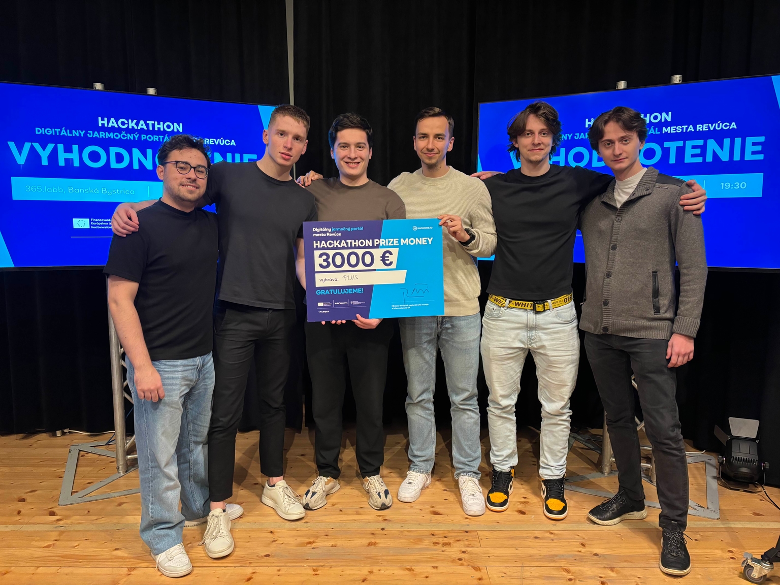 Our hackathon winning team photo