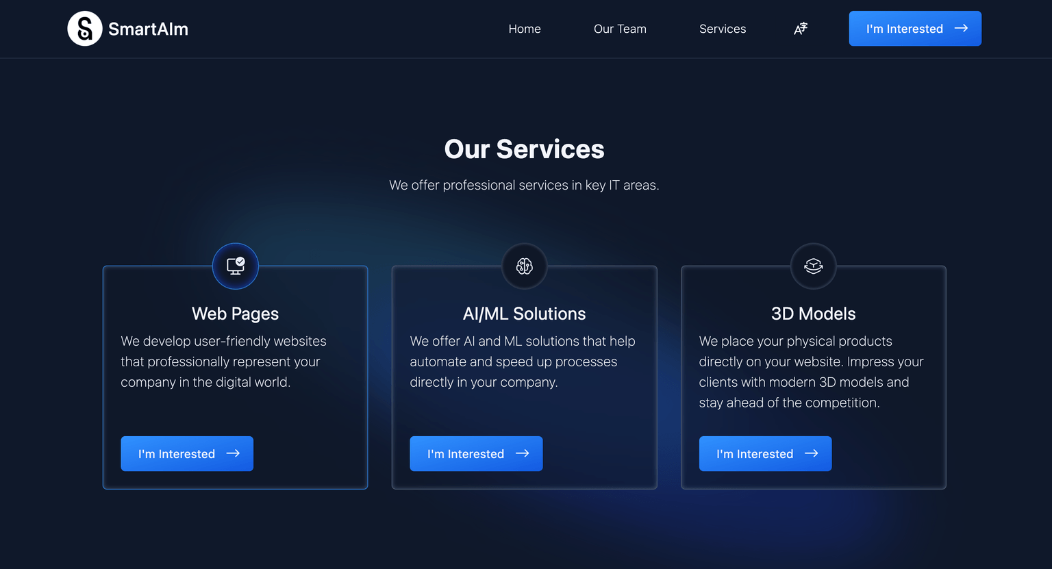 SmartAim homepage